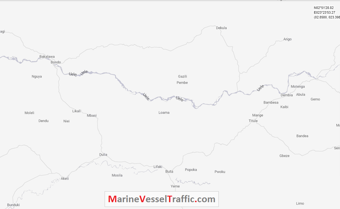Live Marine Traffic, Density Map and Current Position of ships in UELE RIVER